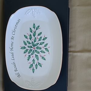 LENOX  Holiday  Serving Oblong  Christmas Platter 14".